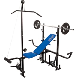 Academia Residencial Top com Suportes, Barra e 16kg de anilhas - Polimet Academia Residencial Top com Suportes, Barra e 16kg de anilhas - Polimet