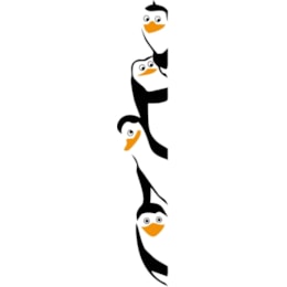 Adesivo Decorativo de Parede Vertical Os Pinguins de Madagascar (194x35cm) Adesivo Decorativo de Parede Vertical Os Pinguins de Madagascar (194x35cm)