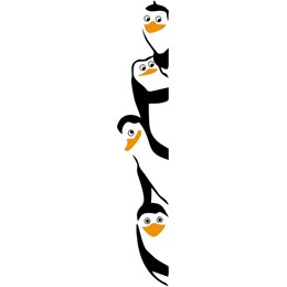 Adesivo  Decorativo de Parede Vertical Os Pinguins de Madagascar (194x35cm)
