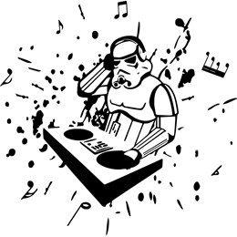 Adesivo  Decorativo   DJ Soldado Stormtroopers Star Wars (35x35cm)