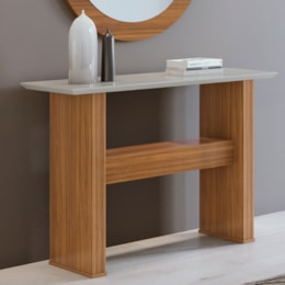 Aparador C/Tampo de Vidro Apogeu Rovere Naturale/Off White Aparador C/Tampo de Vidro Apogeu Rovere Naturale/Off White
