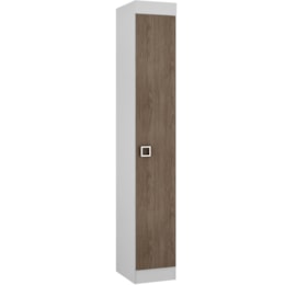 Armário 01 Porta Buri 35100 Branco e Castanho - Palmeira Móveis Armário 01 Porta Buri 35100 Branco e Castanho - Palmeira Móveis