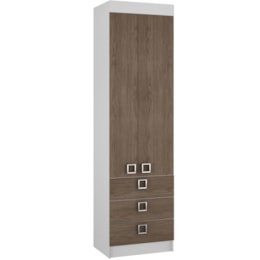 Armário 02 Portas e 3 Gavetas Buri 35223 Branco e Castanho - Palmeira Móveis Armário 02 Portas e 3 Gavetas Buri 35223 Branco e Castanho - Palmeira Móveis