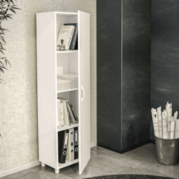 Armário Escritório Multiuso Girassol 1 Porta Branco - Politorno Armário Escritório Multiuso Girassol 1 Porta Branco - Politorno
