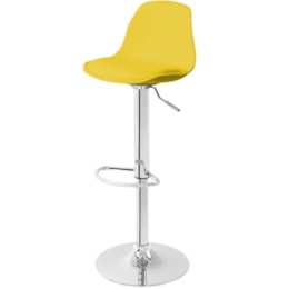 Banqueta Alta Giratória Estofada Eames LS-134 Amarelo - Best Banqueta Alta Giratória Estofada Eames LS-134 Amarelo - Best