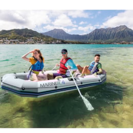 Barco Inflável Mariner 4 Com Suporte Para Motor - Intex Barco Inflável Mariner 4 Com Suporte Para Motor - Intex