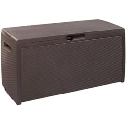 Baú de Plástico Keter Rattan Style com Capacidade de 265 Litros Cor Chocolate Baú de Plástico Keter Rattan Style com Capacidade de 265 Litros Cor Chocolate