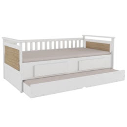Bicama Infantil 2 Gavetas Lipe Móveis Peroba Branco Brilho/Carvalho Bicama Infantil 2 Gavetas Lipe Móveis Peroba Branco Brilho/Carvalho