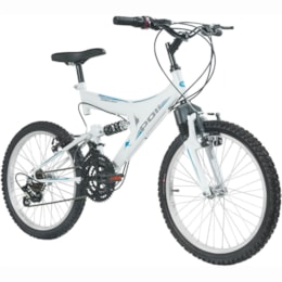 Bicicleta Full Suspension Kanguru Aro 20 Branca - Polimet Bicicleta Full Suspension Kanguru Aro 20 Branca - Polimet