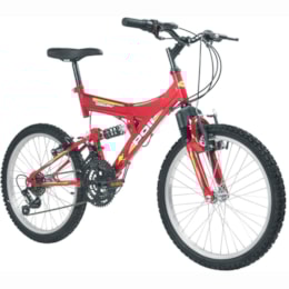 Bicicleta Full Suspension Kanguru Aro 20 Vermelha - Polimet Bicicleta Full Suspension Kanguru Aro 20 Vermelha - Polimet