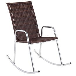 Cadeira De Balanço em Alumínio Com Fibra Sintética /castanho - Alegro Moveis