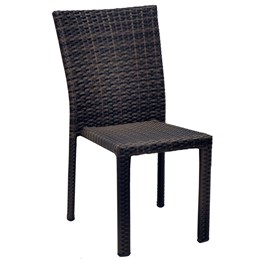 Cadeira em Alumínio rvestida em Fibra Sintética Café - Alegro Móveis