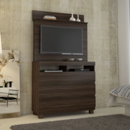Cômoda com Painel para TV até 42 Polegadas Pampulha Imbuia - JCM Móveis Cômoda com Painel para TV até 42 Polegadas Pampulha Imbuia - JCM Móveis
