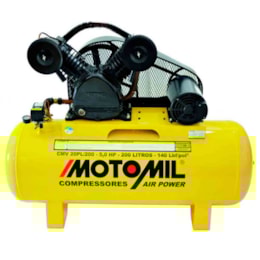 Compressor Air Power Trifásico 200L 20 Pés 5,0 CV 220/ 380 V - Motomil Compressor Air Power Trifásico 200L 20 Pés 5,0 CV 220/ 380 V - Motomil