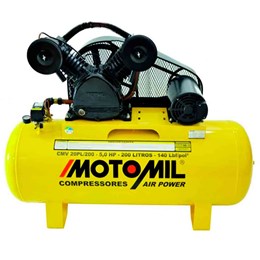 Compressor Air Power Trifásico 200L 20 Pés 5,0 CV 220/ 380 V - Motomil
