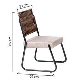 Conjunto 2 Cadeiras Md12 Grafite Soft One com Tecido LCA