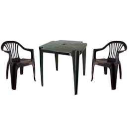 Conjunto de Mesa Monobloco e 2 cadeiras poltrona Preto - Antares Conjunto de Mesa Monobloco e 2 cadeiras poltrona Preto - Antares