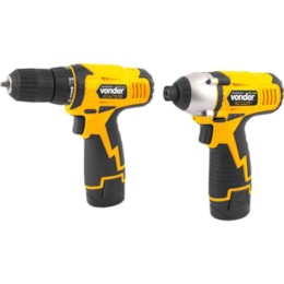 Conjunto parafusadeira/furadeira PFV 010 e parafusadeira com impacto PBV 108 - VONDER Conjunto parafusadeira/furadeira PFV 010 e parafusadeira com impacto PBV 108 - VONDER