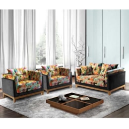 Conjunto Poltronas Decorativas 1 e 2 Lugares Paris - Leo Decor Conjunto Poltronas Decorativas 1 e 2 Lugares Paris - Leo Decor