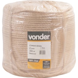 Corda de sisal 6 mm com rolo de 400 metros - Vonder Corda de sisal 6 mm com rolo de 400 metros - Vonder