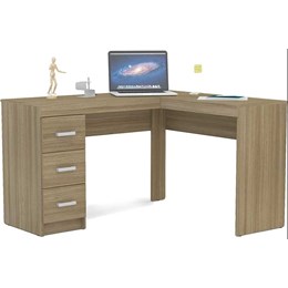 Escrivaninha/Mesa para Computador ou Escritorio Em L Fenix 3 Gavetas  - Politorno