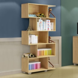 Estante para Livros 5 Nichos Tigus Baby Naturale Estante para Livros 5 Nichos Tigus Baby Naturale