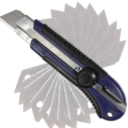 Estilete Profissonal 25MM Irwin Com 10 laminas de Reposição Vonder Estilete Profissonal 25MM Irwin Com 10 laminas de Reposição Vonder