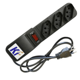 Filtro de Linha com 3 Tomadas Bivolt Rearme - KF Filtro de Linha com 3 Tomadas Bivolt Rearme - KF