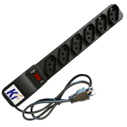 Filtro de Linha com 6 Tomadas Bivolt Rearme - KF Filtro de Linha com 6 Tomadas Bivolt Rearme - KF