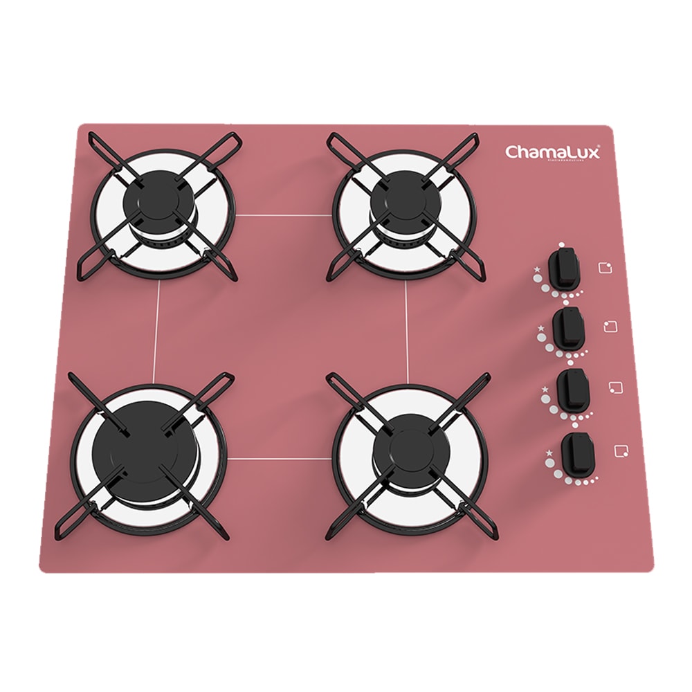 Fogão Cooktop 4 Bocas Ultra Chama Rosa Chamalux MaxiFerramentas