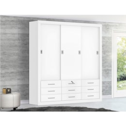 Guarda-Roupa Casal 3 Portas Correr Advance Branco Artico - Zanzini Guarda-Roupa Casal 3 Portas Correr Advance Branco Artico - Zanzini