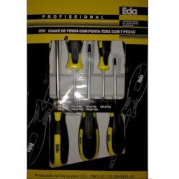 Jogo de Chave Torx reta com cabo 7 Peças T10-T40 Reforçada - Eda Jogo de Chave Torx reta com cabo 7 Peças T10-T40 Reforçada - Eda