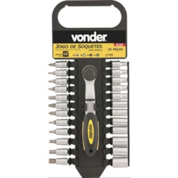 Jogo De Soquete Sextavado 4 A 13 Mm Com 25 Peças - Vonder Jogo De Soquete Sextavado 4 A 13 Mm Com 25 Peças - Vonder