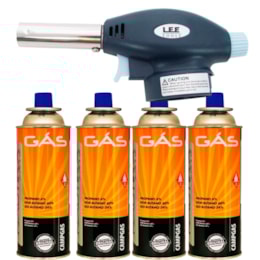 Kit 1 Maçarico Culinario Acendimento Automatico + 4 Refil de Gás Kit 1 Maçarico Culinario Acendimento Automatico + 4 Refil de Gás