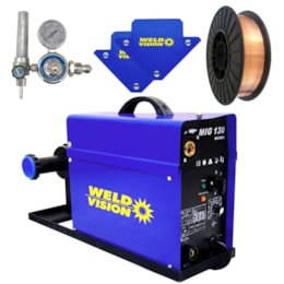 Máquina de Solda Mig 130 MM14 com Kit de Solda Weld Vision Máquina de Solda Mig 130 MM14 com Kit de Solda Weld Vision