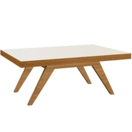 Mesa Centro Retrô Retangular Freijo Off White - Dalla Costa Mesa Centro Retrô Retangular Freijo Off White - Dalla Costa