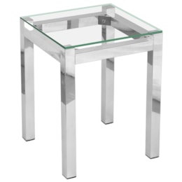 Mesa de Canto em alumínio com tampo de vidro - Alegro Móveis Mesa de Canto em alumínio com tampo de vidro - Alegro Móveis