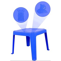 Mesa Decorada Teddy Infantil 45x45cm  Azul