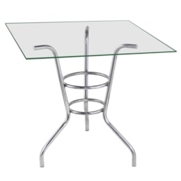 Mesa para sala de jantar em aluminio com tampo de vidro quadrado 80 cm - Alegro Moveis Mesa para sala de jantar em aluminio com tampo de vidro quadrado 80 cm - Alegro Moveis