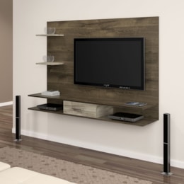 Painel para TV até 42 Polegadas Tango Cacau/Grigio - JCM Móveis Painel para TV até 42 Polegadas Tango Cacau/Grigio - JCM Móveis