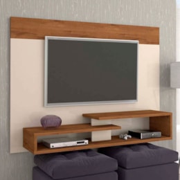 Painel Para Tv Doppio Off White/savana - Permobili Painel Para Tv Doppio Off White/savana - Permobili