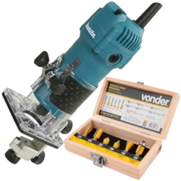 Tupia Manual Laminadora 530W Guia Lateral com Jogo de Fresa 220V Tupia Manual Laminadora 530W Guia Lateral com Jogo de Fresa 220V